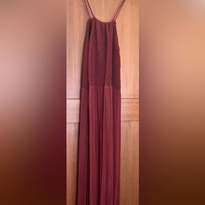 Papermoon burnt orange ginger smocked top maxi dress, size small